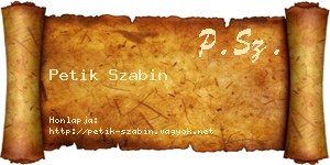 Petik Szabin névjegykártya