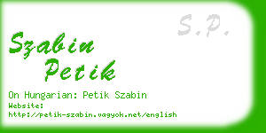 szabin petik business card